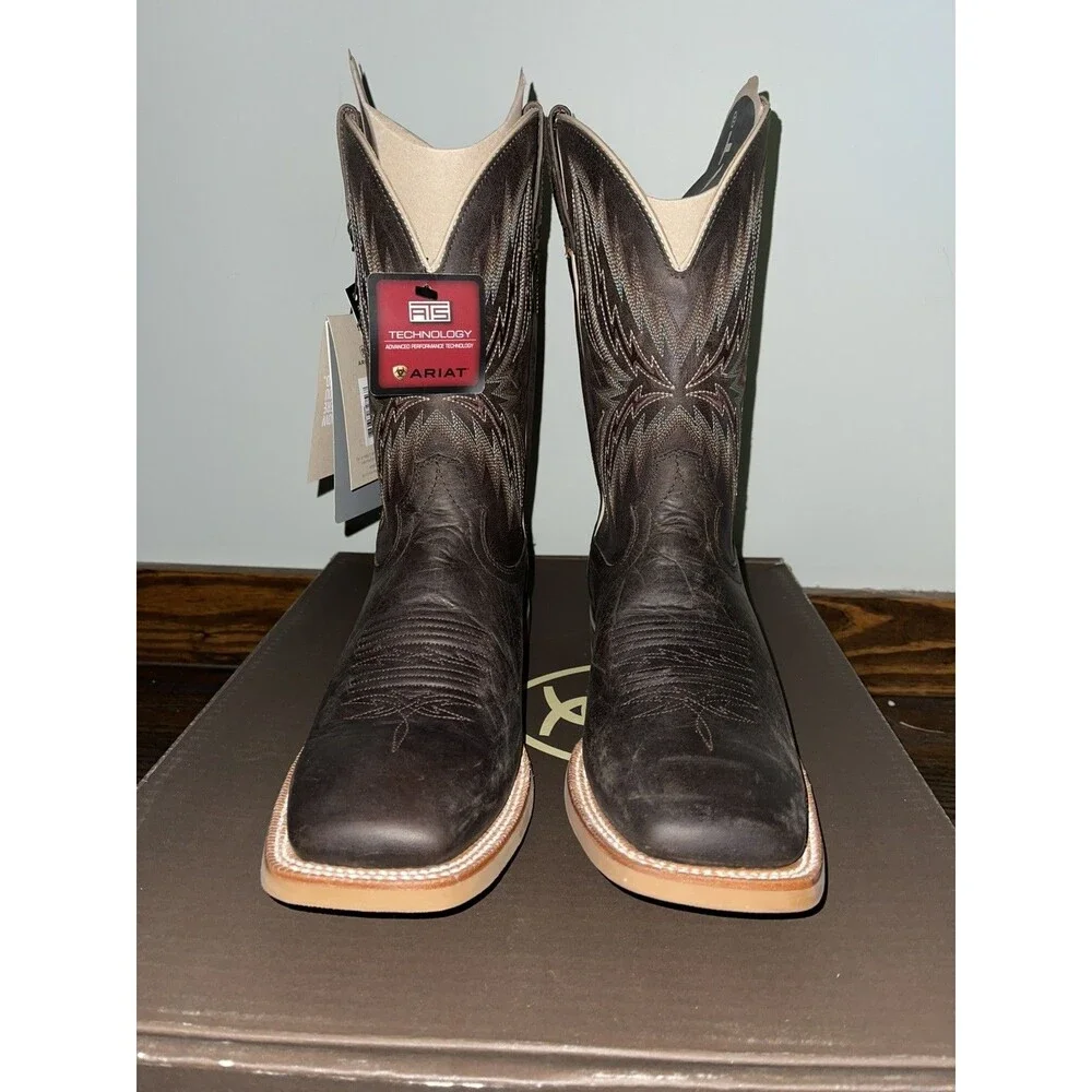 Ariat Men's 9.5 D Arena Rebound Brangus Dark Desert Wide Square Boot Brown